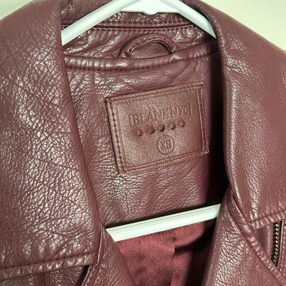 Women’s BlankNYC Merlot Faux Leather Moto Jacket size XS - Picture 2 of 4